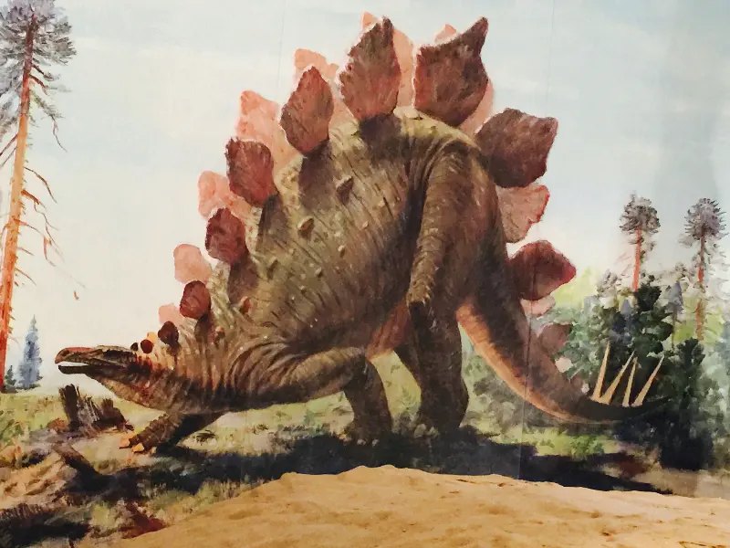 Dinasour Provincial Parkda otçul bir dinazor türünün temsili resmi