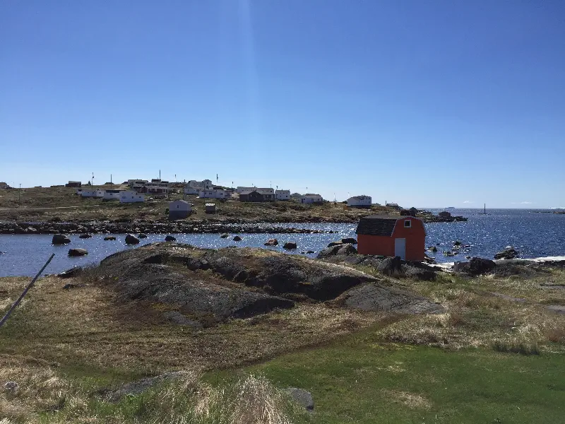 Günümüzün küçük, ıssız Red Bay köyü