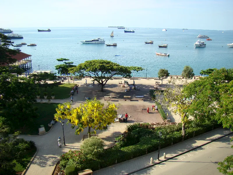 Zanzibar, kale burçlarından Stone City sahiline bakış